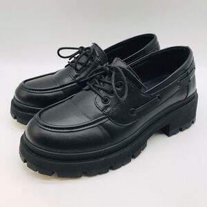 La Sheelah Zola Platform Shoes Women's 9 Black Chunky Y2K Retro Mallgoth Punk